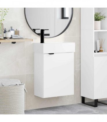 vidaXL Bathroom Vanity Unit with Tap White 45.5 x 22.5 x 84 cm — Model: Left hand