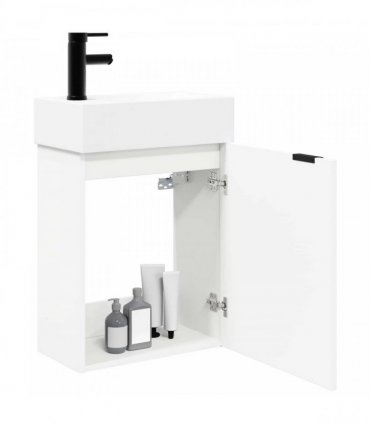 vidaXL Bathroom Vanity Unit with Tap White 45.5 x 22.5 x 84 cm — Model: Left hand