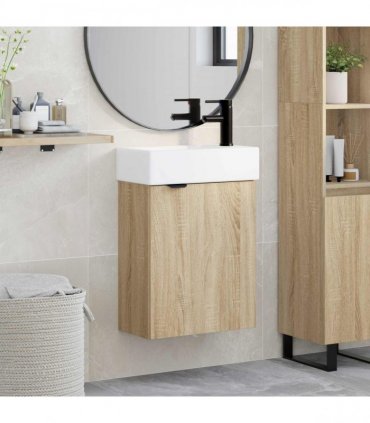 vidaXL Bathroom Vanity Unit with Tap Sonoma Oak 45.5 x 22.5 x 84 cm — Model: Right hand