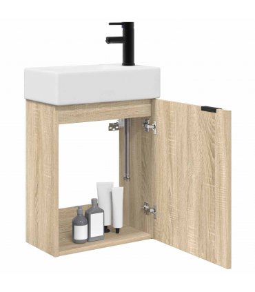 vidaXL Bathroom Vanity Unit with Tap Sonoma Oak 45.5 x 22.5 x 84 cm — Model: Right hand