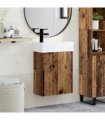 vidaXL Bathroom Vanity Unit with Tap Old Wood 45.5 x 22.5 x 84 cm — Model: Left hand