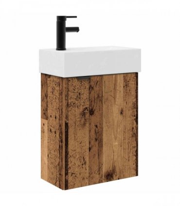 vidaXL Bathroom Vanity Unit with Tap Old Wood 45.5 x 22.5 x 84 cm — Model: Left hand
