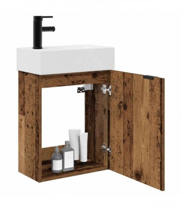 vidaXL Bathroom Vanity Unit with Tap Old Wood 45.5 x 22.5 x 84 cm — Model: Left hand