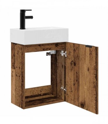 vidaXL Bathroom Vanity Unit with Tap Old Wood 45.5 x 22.5 x 84 cm — Model: Left hand