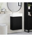 vidaXL Bathroom Vanity Unit with Tap Black 45.5 x 22.5 x 84 cm — Model: with left faucet