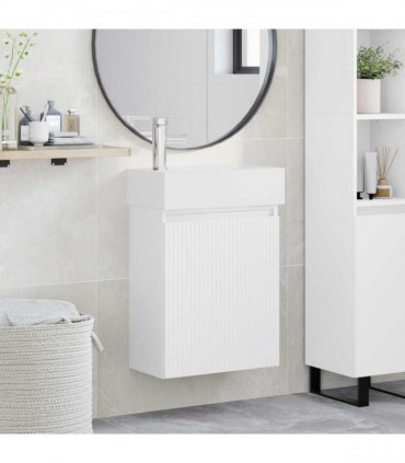 vidaXL Bathroom Vanity Unit with Tap White 45.5 x 22.5 x 84 cm — Model: with left faucet