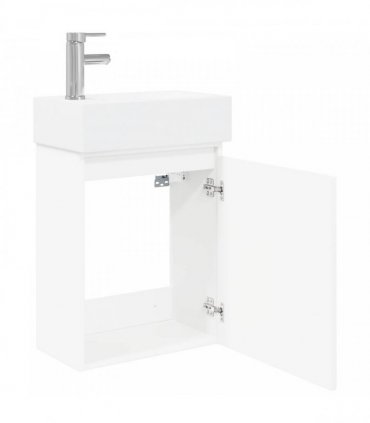 vidaXL Bathroom Vanity Unit with Tap White 45.5 x 22.5 x 84 cm — Model: with left faucet