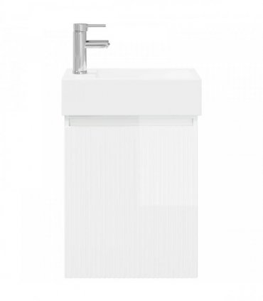 vidaXL Bathroom Vanity Unit with Tap High Gloss White — Model: with left faucet
