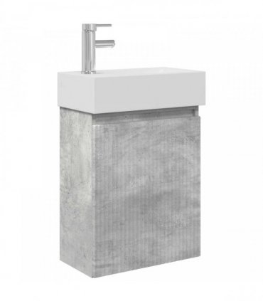 vidaXL Bathroom Vanity Unit with Tap Concrete Grey 45.5 x 22.5 x 84 cm — Model: with left faucet