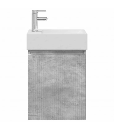 vidaXL Bathroom Vanity Unit with Tap Concrete Grey 45.5 x 22.5 x 84 cm — Model: with left faucet