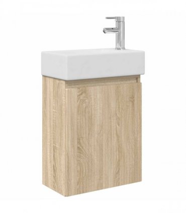 vidaXL Bathroom Vanity Unit with Tap Sonoma Oak 45.5 x 22.5 x 84 cm — Model: with right faucet