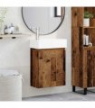 vidaXL Bathroom Vanity Unit with Tap Old Wood 45.5 x 22.5 x 84 cm — Model: with left faucet