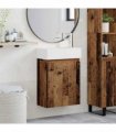 vidaXL Bathroom Vanity Unit with Tap Old Wood 45.5 x 22.5 x 84 cm — Model: with right faucet
