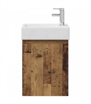 vidaXL Bathroom Vanity Unit with Tap Old Wood 45.5 x 22.5 x 84 cm — Model: with right faucet