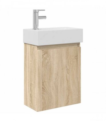 vidaXL Bathroom Vanity Unit with Tap Sonoma Oak 45.5 x 22.5 x 84 cm — Model: with left faucet