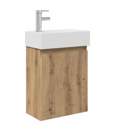 vidaXL Bathroom Vanity Unit with Tap Artisan Oak 45.5 x 22.5 x 84 cm — Model: with left faucet