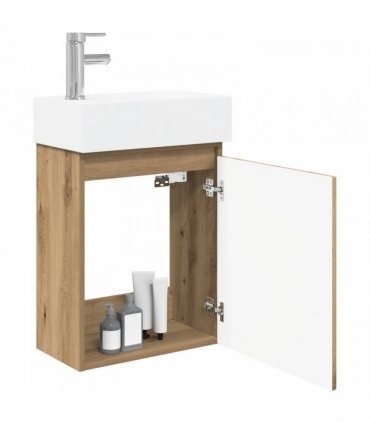 vidaXL Bathroom Vanity Unit with Tap Artisan Oak 45.5 x 22.5 x 84 cm — Model: with left faucet