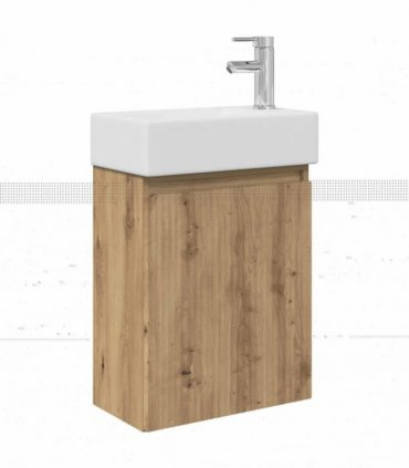 vidaXL Bathroom Vanity Unit with Tap Artisan Oak 45.5 x 22.5 x 84 cm — Model: with right faucet