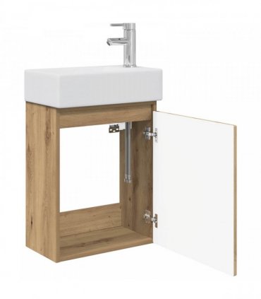 vidaXL Bathroom Vanity Unit with Tap Artisan Oak 45.5 x 22.5 x 84 cm — Model: with right faucet