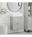 vidaXL Bathroom Vanity Unit with Tap Concrete Grey 45.5 x 22.5 x 84 cm — Model: with right faucet