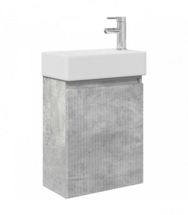 vidaXL Bathroom Vanity Unit with Tap Concrete Grey 45.5 x 22.5 x 84 cm — Model: with right faucet