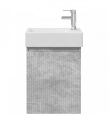 vidaXL Bathroom Vanity Unit with Tap Concrete Grey 45.5 x 22.5 x 84 cm — Model: with right faucet