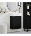 vidaXL Bathroom Vanity Unit with Tap Black 45.5 x 22.5 x 84 cm — Model: with right faucet