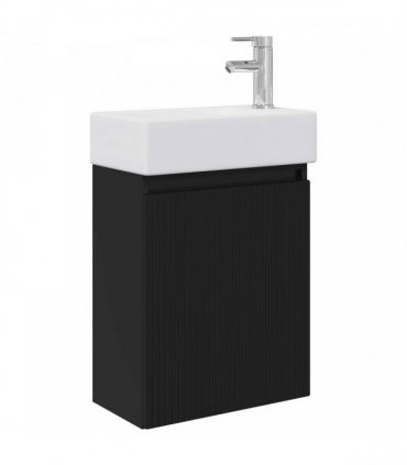 vidaXL Bathroom Vanity Unit with Tap Black 45.5 x 22.5 x 84 cm — Model: with right faucet