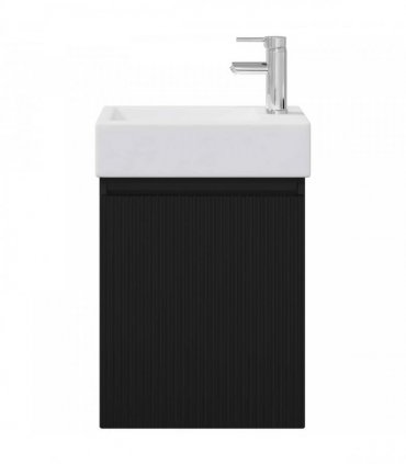 vidaXL Bathroom Vanity Unit with Tap Black 45.5 x 22.5 x 84 cm — Model: with right faucet