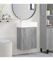 vidaXL Bathroom Vanity Unit with Tap Grey Sonoma 45.5 x 22.5 x 84 cm — Model: with left faucet
