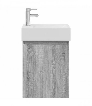 vidaXL Bathroom Vanity Unit with Tap Grey Sonoma 45.5 x 22.5 x 84 cm — Model: with left faucet