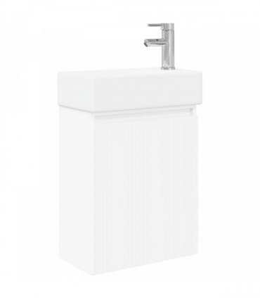 vidaXL Bathroom Vanity Unit with Tap White 45.5 x 22.5 x 84 cm — Model: with right faucet