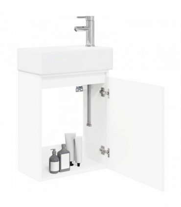 vidaXL Bathroom Vanity Unit with Tap White 45.5 x 22.5 x 84 cm — Model: with right faucet