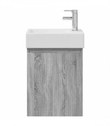 vidaXL Bathroom Vanity Unit with Tap Grey Sonoma 45.5 x 22.5 x 84 cm — Model: with right faucet
