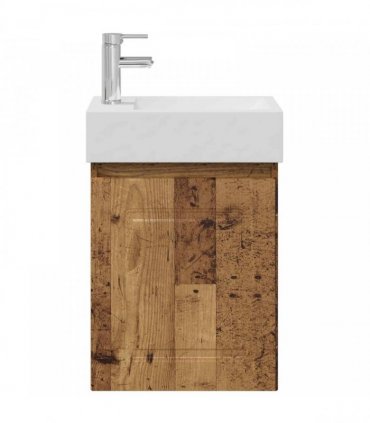 vidaXL Bathroom Vanity Unit with Tap Old Wood 45.5 x 22.5 x 84 cm — Model: with left faucet — V0672169491