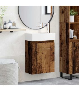 vidaXL Bathroom Vanity Unit with Tap Old Wood 45.5 x 22.5 x 84 cm — Model: with right faucet — V0672169499