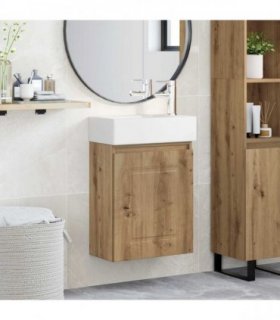 vidaXL Bathroom Vanity Unit with Tap Artisan Oak 45.5 x 22.5 x 84 cm — Model: with right faucet — V0672169501