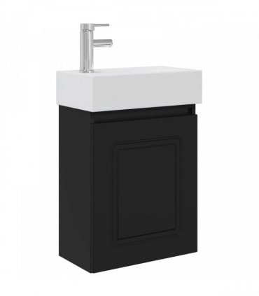 vidaXL Bathroom Vanity Unit with Tap Black 45.5 x 22.5 x 84 cm — Model: with left faucet — V0672169503