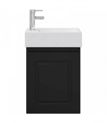 vidaXL Bathroom Vanity Unit with Tap Black 45.5 x 22.5 x 84 cm — Model: with left faucet — V0672169503