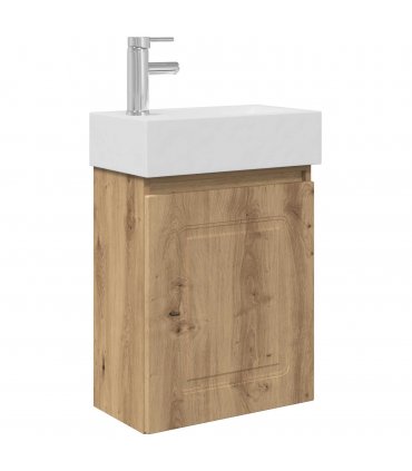 vidaXL Bathroom Vanity Unit with Tap Artisan Oak 45.5 x 22.5 x 84 cm — Model: with left faucet — V0672169504