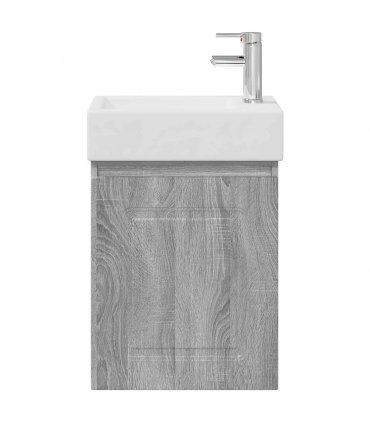 vidaXL Bathroom Vanity Unit with Tap Grey Sonoma 45.5 x 22.5 x 84 cm — Model: with right faucet — V0672169505