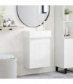 vidaXL Bathroom Vanity Unit with Tap High Gloss White — Model: with right faucet — V0672169506