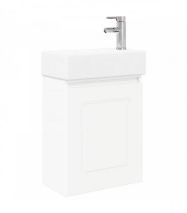 vidaXL Bathroom Vanity Unit with Tap White 45.5 x 22.5 x 84 cm — Model: with right faucet — V0672169507