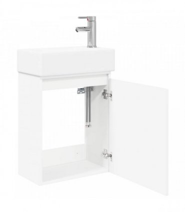 vidaXL Bathroom Vanity Unit with Tap White 45.5 x 22.5 x 84 cm — Model: with right faucet — V0672169507