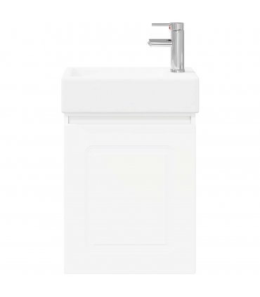 vidaXL Bathroom Vanity Unit with Tap White 45.5 x 22.5 x 84 cm — Model: with right faucet — V0672169507
