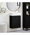 vidaXL Bathroom Vanity Unit with Tap Black 45.5 x 22.5 x 84 cm — Model: with right faucet — V0672169508