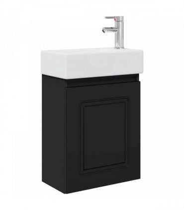 vidaXL Bathroom Vanity Unit with Tap Black 45.5 x 22.5 x 84 cm — Model: with right faucet — V0672169508