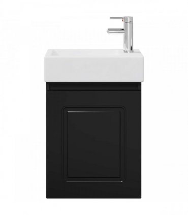 vidaXL Bathroom Vanity Unit with Tap Black 45.5 x 22.5 x 84 cm — Model: with right faucet — V0672169508