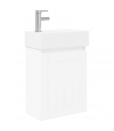 vidaXL Bathroom Vanity Unit with Tap White 45.5 x 25.5 x 84 cm — Model: with left faucet
