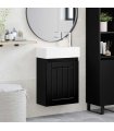 vidaXL Bathroom Vanity Unit with Tap Black 45.5 x 25.5 x 84 cm — Model: with right faucet